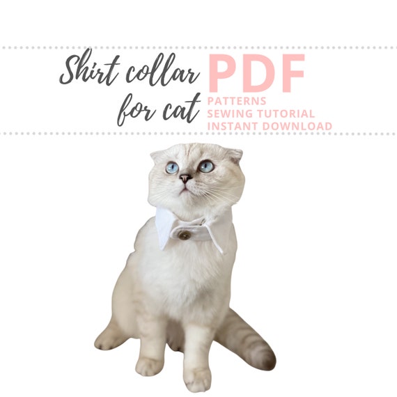 Patron col chemise pour chat Patron faux col Extra Small et Small Patrons accessoires mariage chat et minou Etsy France