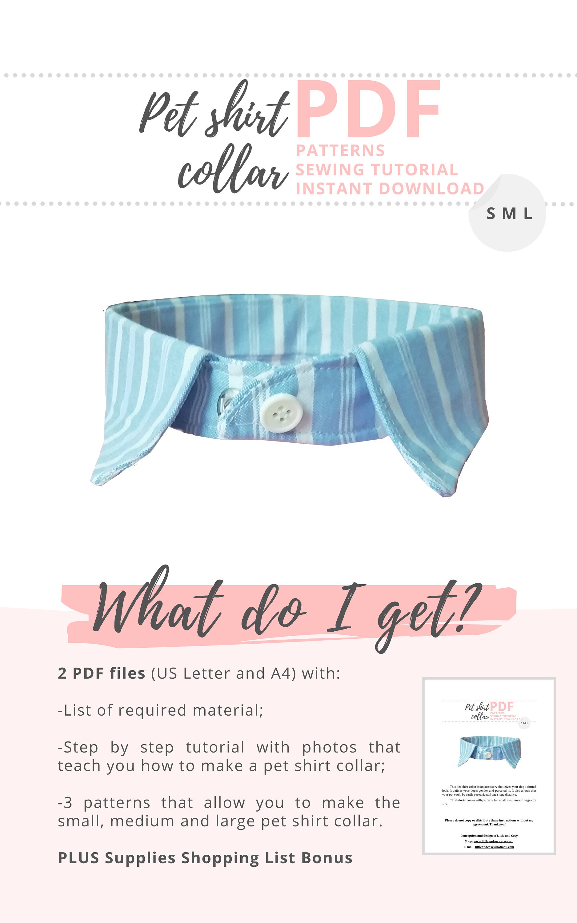 Dog Shirt Collar Pattern and Dog Neck Tie Sewing Pattern/ How Etsy Canada