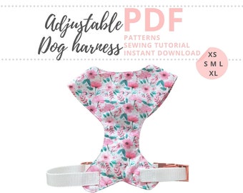 Dog harness pattern / Dog clothes patterns / Harness dog PDF / Dog sewing patterns and instructions / Extra Small to Extra large PDF pattern