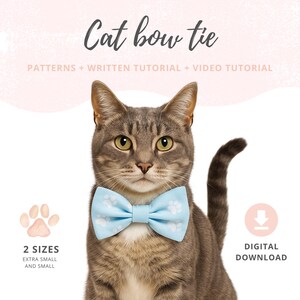 Cat bow tie pattern | Pet bow pattern | Small Bow tie pattern | Bow sewing pattern for cats and kittens | Cat sewing pattern | Pet pattern