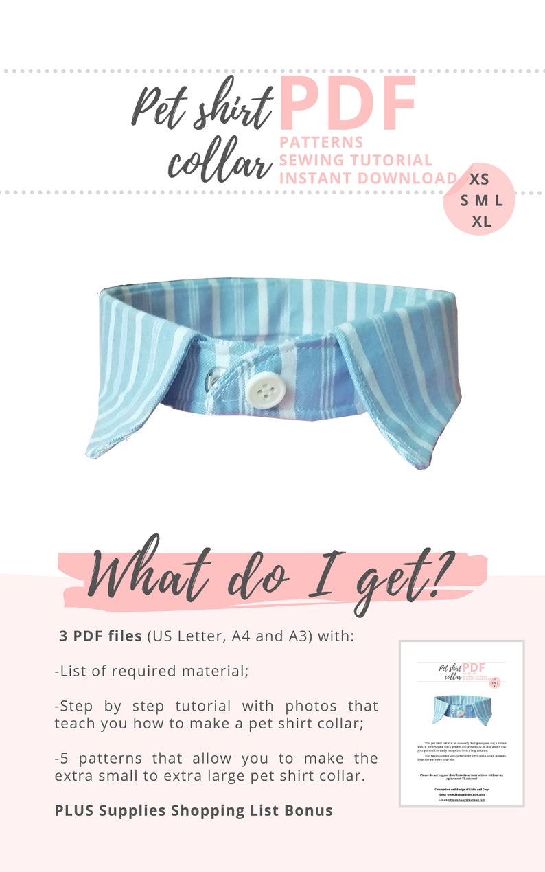 Dog Shirt Collar Pattern and Dog Neck Tie Sewing Pattern/ How Etsy