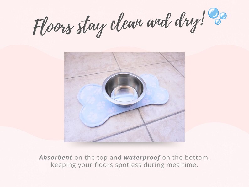 Dog Placemat Tutorial and PATTERNS | Dog food accessories | Waterproof Bone Placemat DIY | Sewing tutorial | PDF Instant download image 2