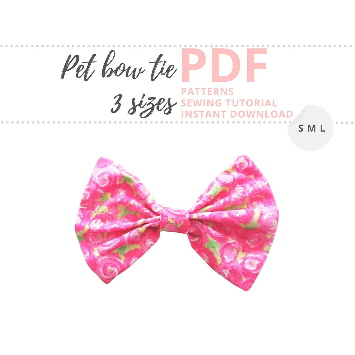 Dog Bow Tie Pattern / Dog Collar Accessories / Small Medium Etsy