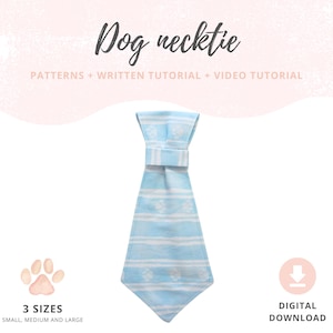 Anleitung und Schnittmuster für Haustierkrawatten | Hundehalskrawatte für die Hochzeit | Klein, Mittel, Groß | Haustier-Accessoires für die Zeremonie / Schnittmuster PDF