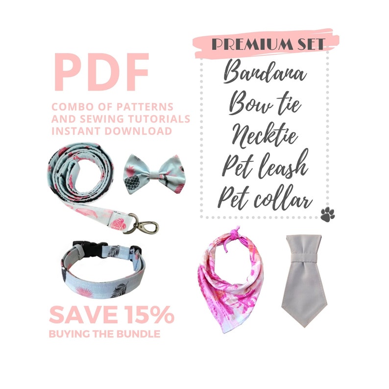 Dog Bandana Pattern PDF Dog Tie Pattern Dog Collar PDF Etsy Canada
