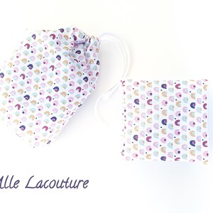 Pochon - petit sac + Cotons - Lingettes démaquillantes cotons lavables en coton à petits motifs "Coboni" et éponge bambou certifiés OEKO-TEX
