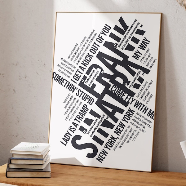 Frank Sinatra Song Titles and Quotes - Giclée Print, Frame, or Canvas