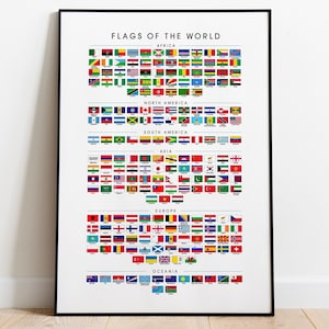 Flags of the World Wall Art - Giclée Print (Paper), Framed Print, or Stretched Canvas