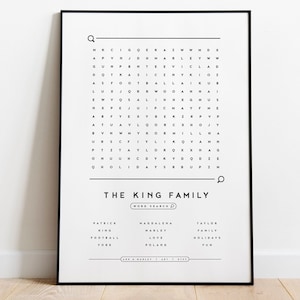 Personalized Family Word Search - Giclée Print, Frame, or Canvas