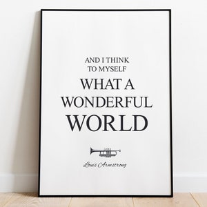 What a Wonderful World Louis Armstrong Minimalist Song Lyrics Greatest Hits  of All Time 171 Sticker