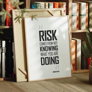 Warren Buffett Risk Quote Art: Print, Frame, Canvas or Digital File