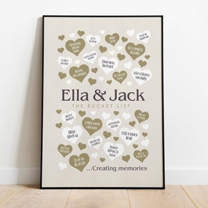 Personalized Bucket List Wall Art - Giclée Print, Frame, or Canvas
