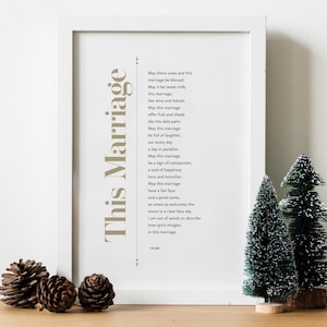 Questa poesia di Rumi sul matrimonio, poesia d'amore, poesia romantica sul matrimonio - Spedita stampa giclée, stampa incorniciata, tela o file digitale