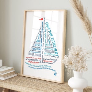 Personalized Sail Boat Word Art, Sailing Gift - Giclée Print, Frame, or Canvas