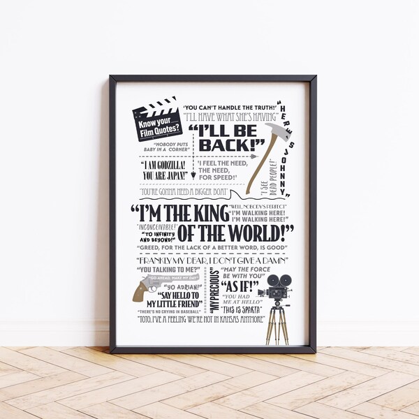 Movie Quote Art Etsy UK