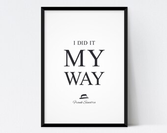 My Way Lyrics Etsy