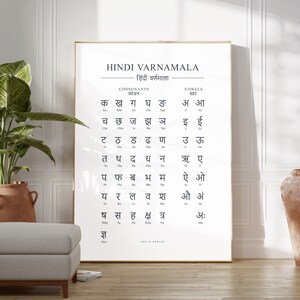 Hindi Varnamala Wall Art, Hindi Alphabet, Hindu Language ABC Giclée
