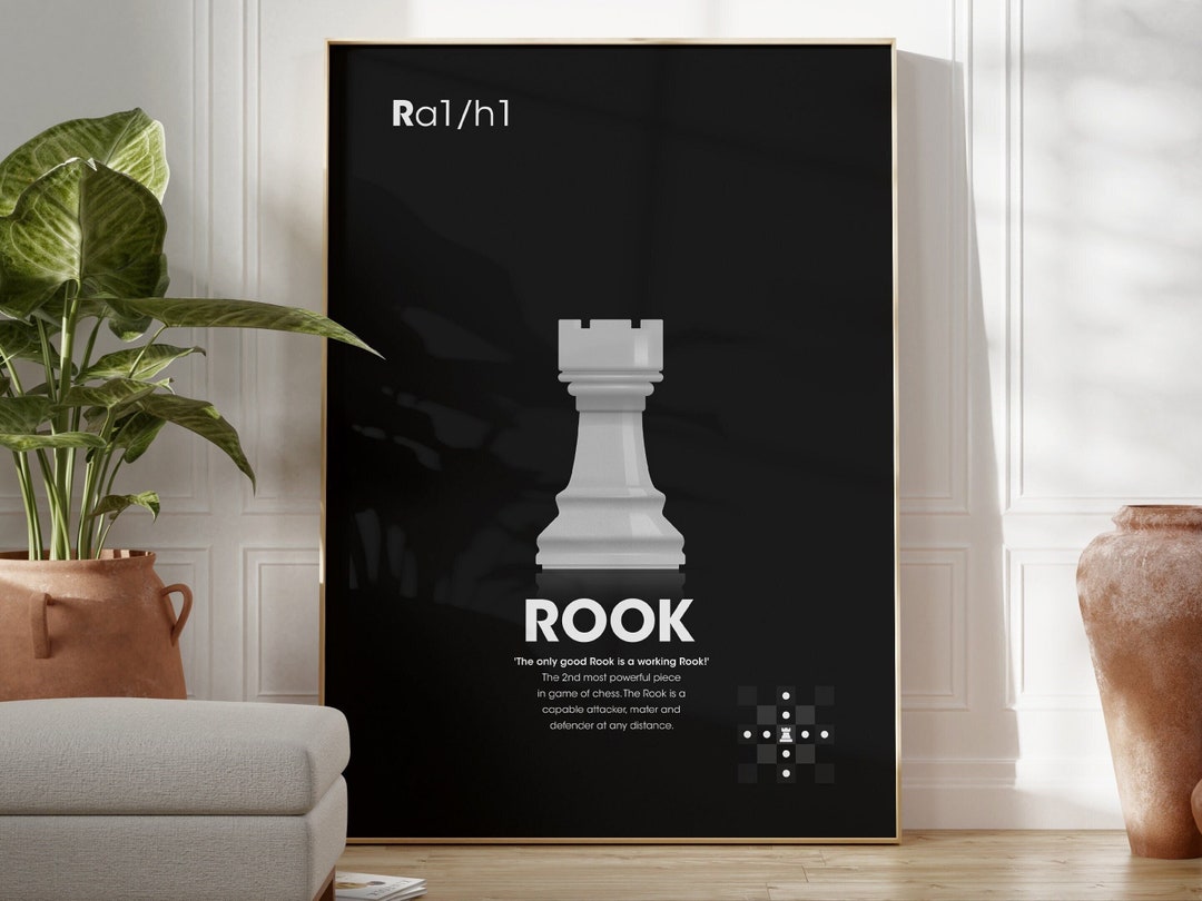 White Rook Chess Piece Wall Art Giclée Print paper, Framed Print, or ...