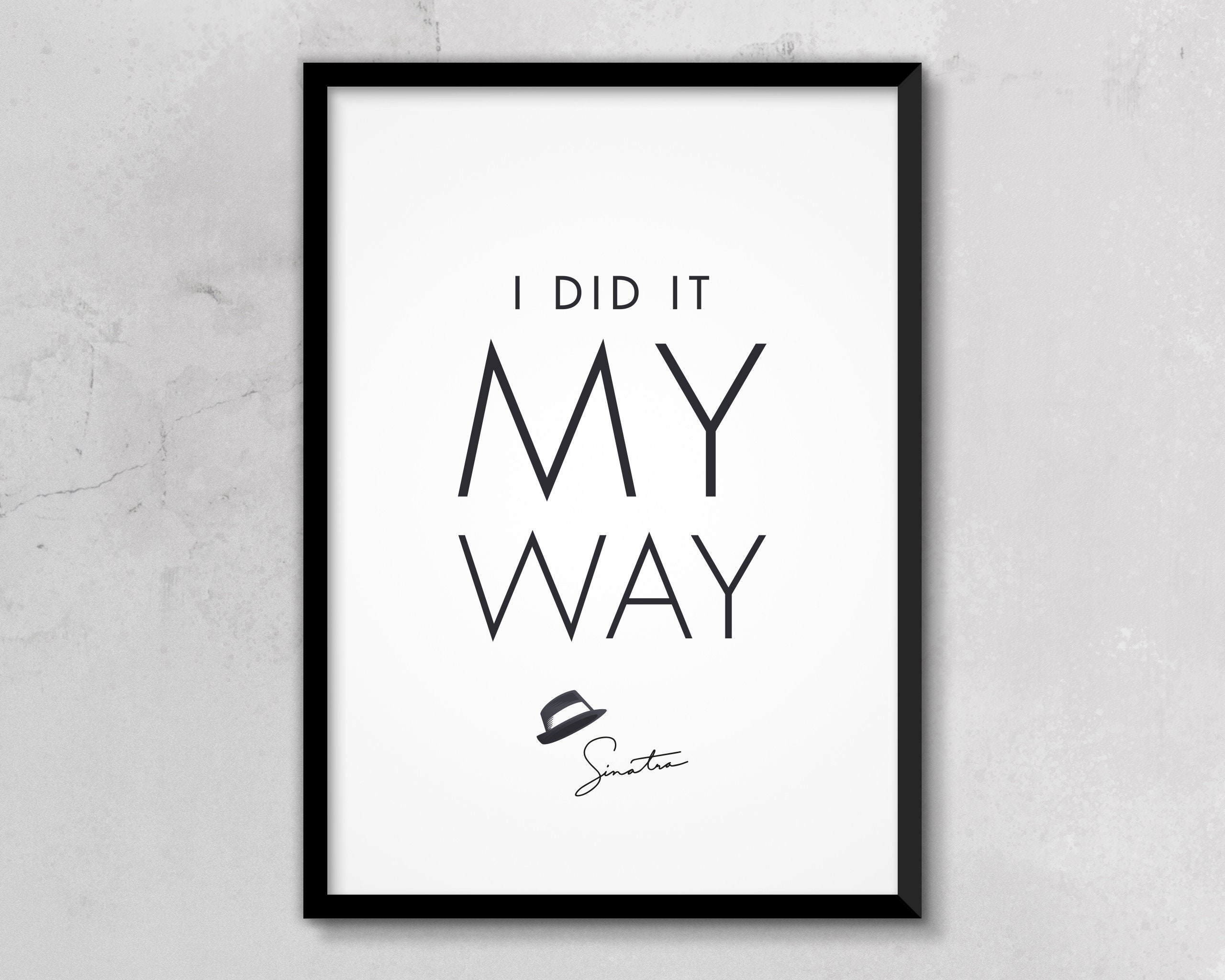I Did It My Way Frank Sinatra lyrics wall art Home Decor | Etsy