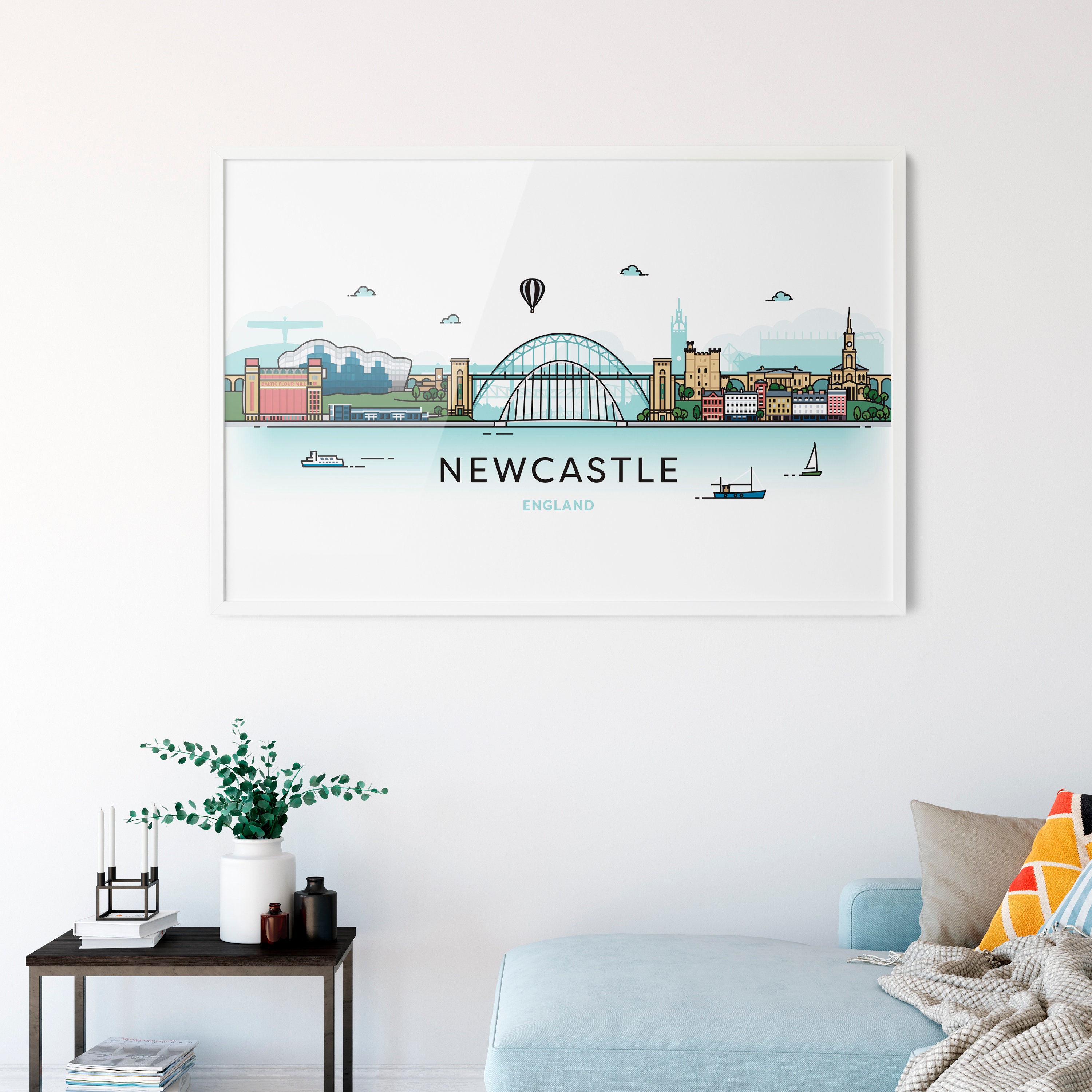 Newcastle City Wall Art Newcastle Gatehead Decor Shipped Etsy