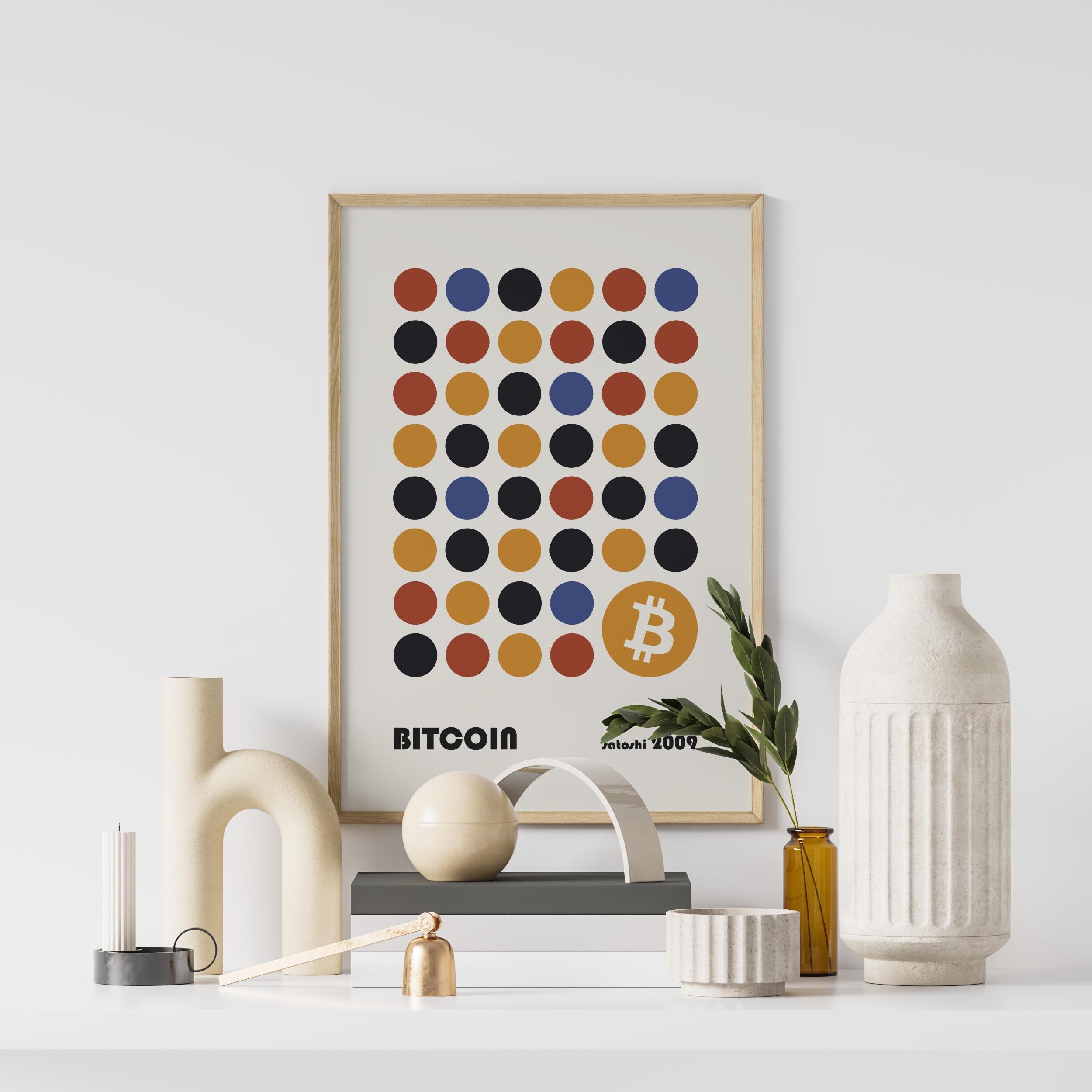 Bitcoin Bauhaus Circles Art, BTC Crypto: Print, Frame, Canvas or Digital  File - Etsy Australia