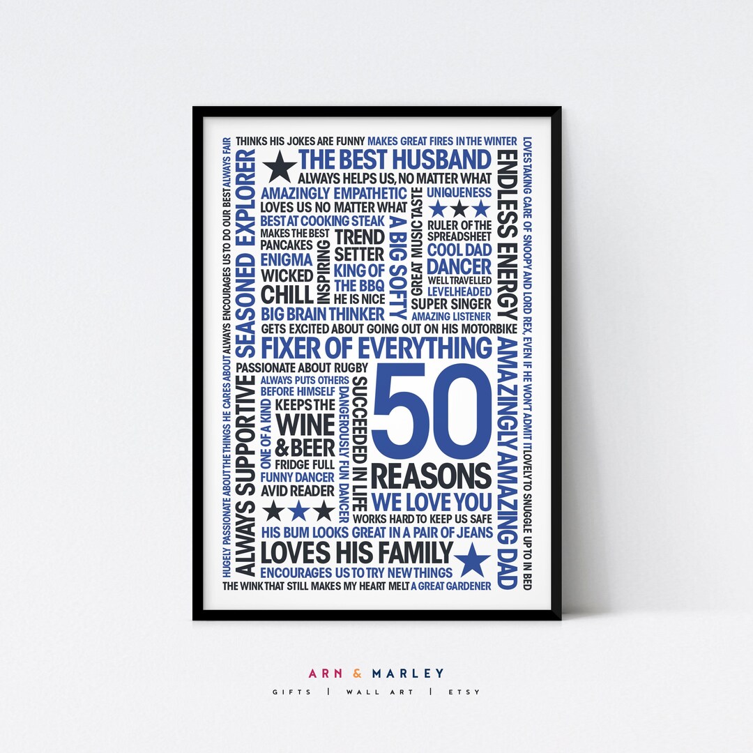 50 Reasons We Love You Personalized Dad's 60th Birthday - Etsy 50 Reasons We Love You Personalized Dad's 60th Birthday - Etsy