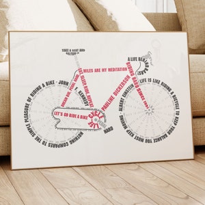 Cycling Word Art Gift, Personalized Art for Cyclist - Giclée Print, Frame, or Canvas