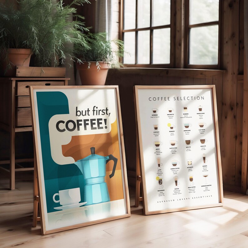Retro Moka Pot, 'But First Coffee: Print, Frame, Canvas or Digital File image 15