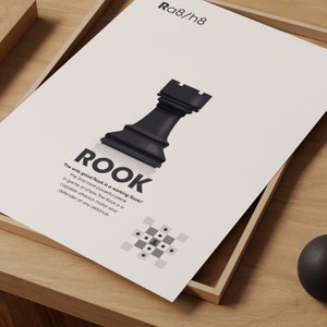 Black Rook Chess Piece Wall Art Giclée Print paper, Framed Print, or ...