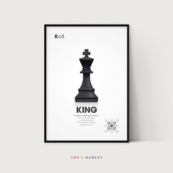 Chess King And Pieces Old Vintage Patent Drawing Print Poster