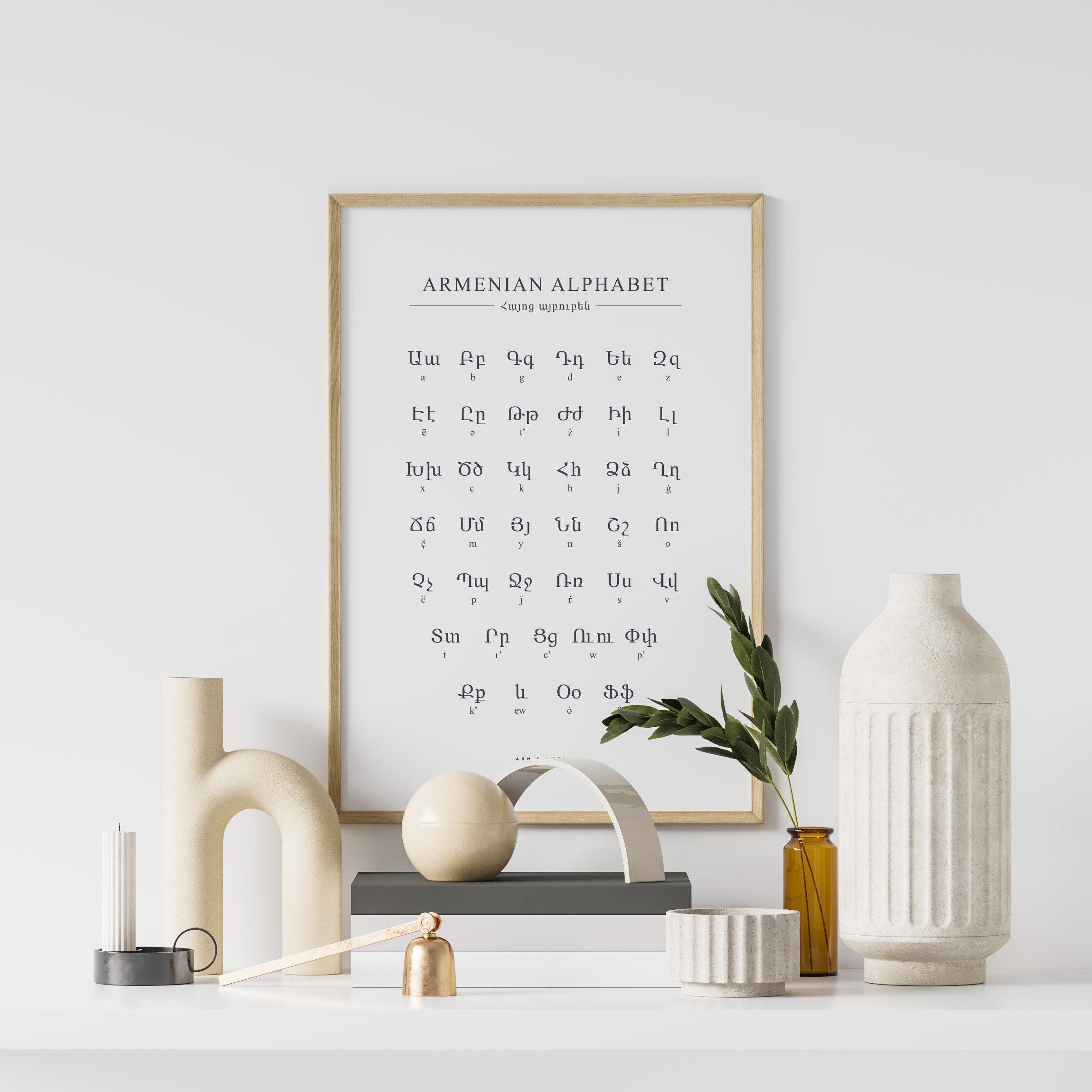 Armenian Alphabet Kids Educational Poster - 2pack Set (Pictorial Poster
