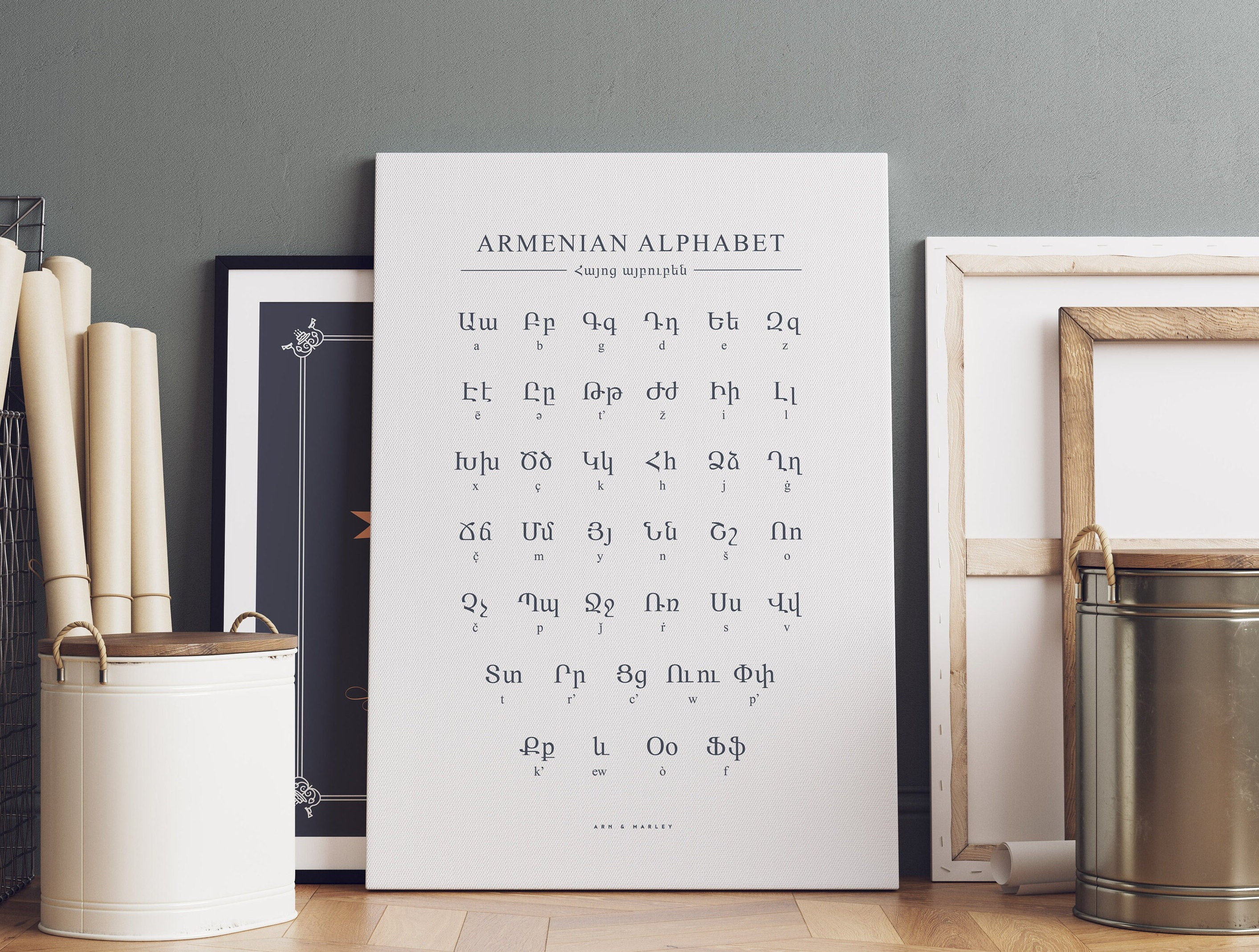 Armenian Alphabet Language of Armenia Wall Art Giclée 