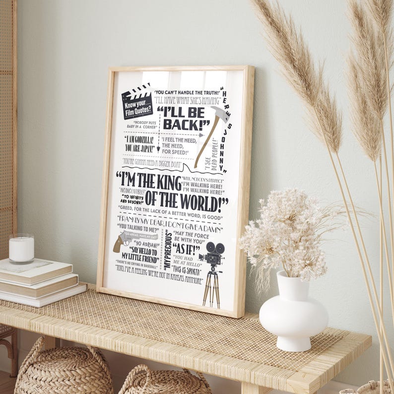 Famous Movie Quotes Wall Art: Print, Frame, Canvas or Digital File - Etsy