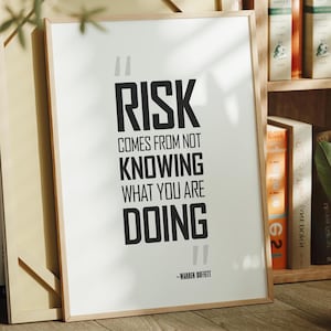 Warren Buffett Risk Quote Art: Print, Frame, Canvas or Digital File