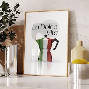 Italiensk Moka-kanna, väggkonst La Dolce Vita-kaffe