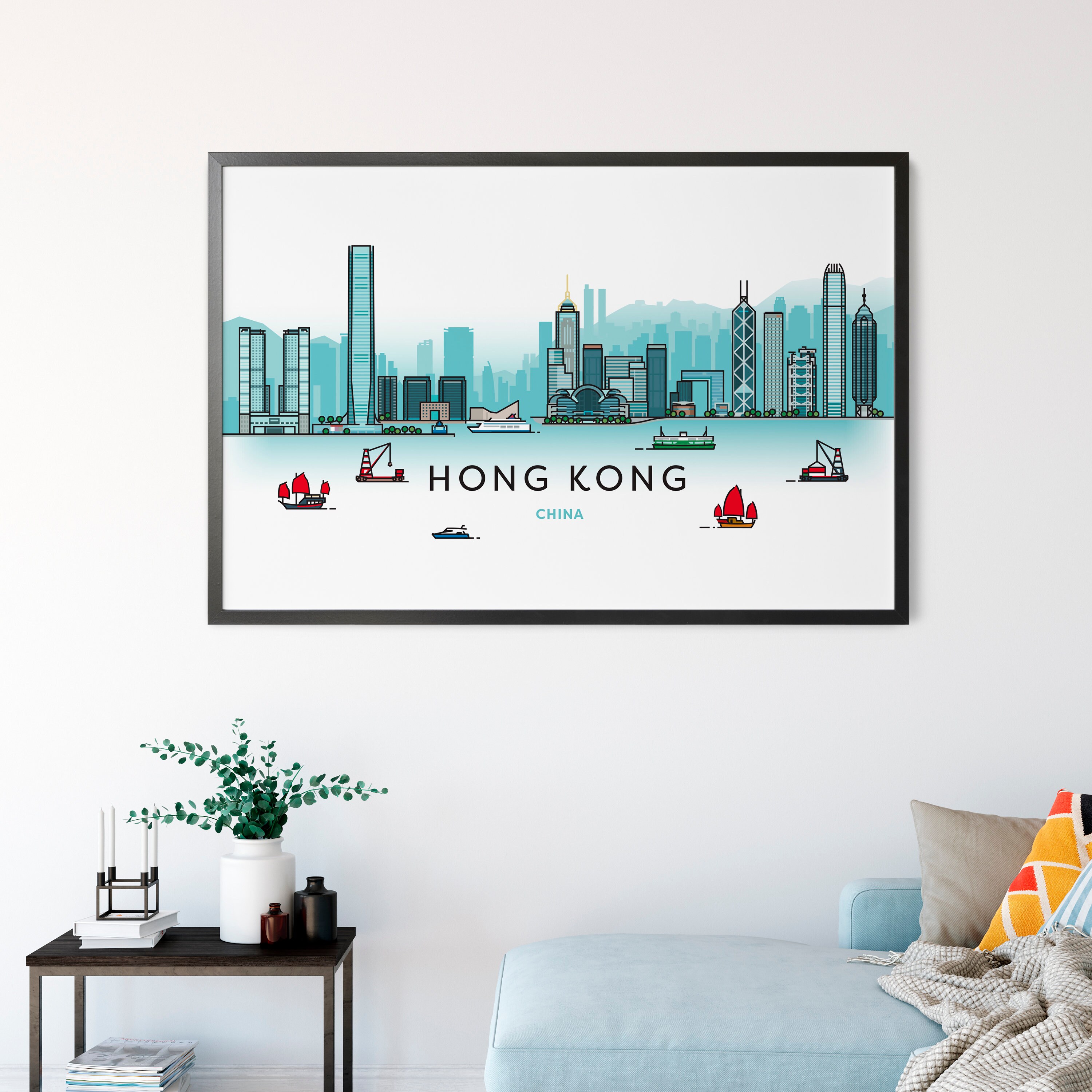 Hong Kong City Wall Art Hong Kong Decor Shipped Giclée Etsy UK