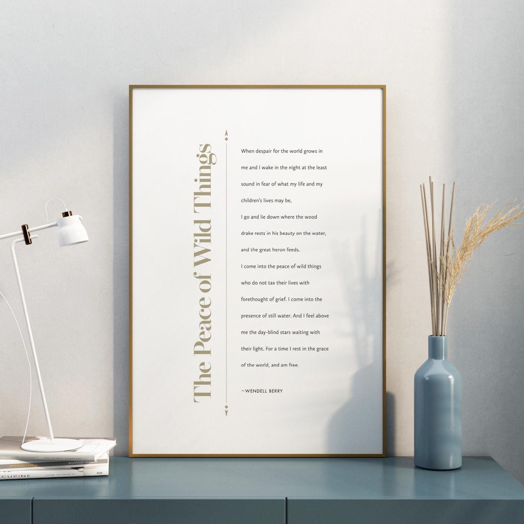 The Peace of Wild Things Print, Wendell Berry Poem Art Shipped Giclée