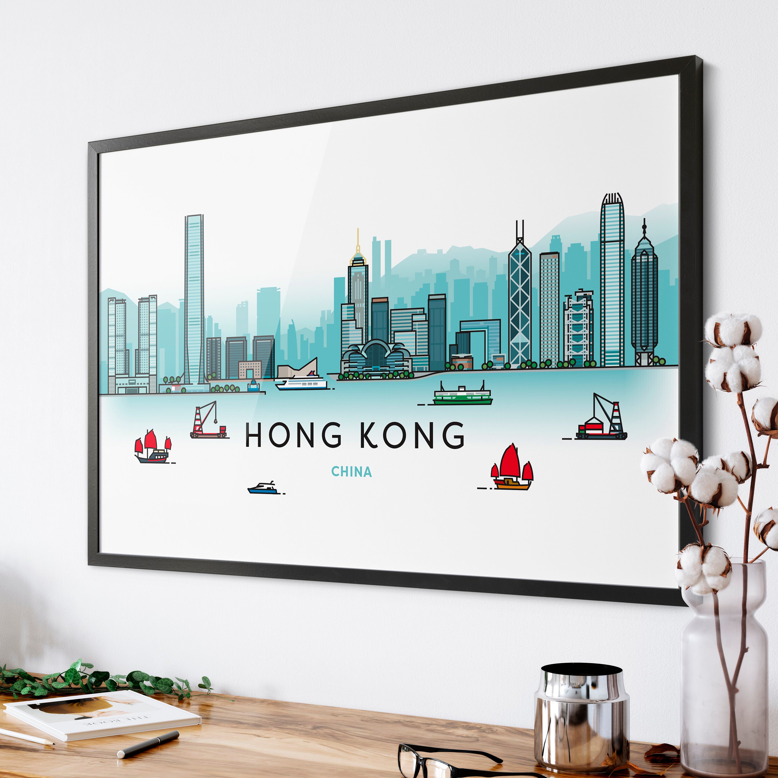 Hong Kong City Wall Art Hong Kong Decor Shipped Giclée Etsy UK
