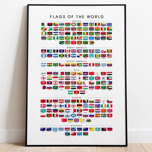Flaggen der Welt Wandkunst - Shipped Giclée-Druck (Papier), gerahmter Druck, Leinwand oder digitale Datei