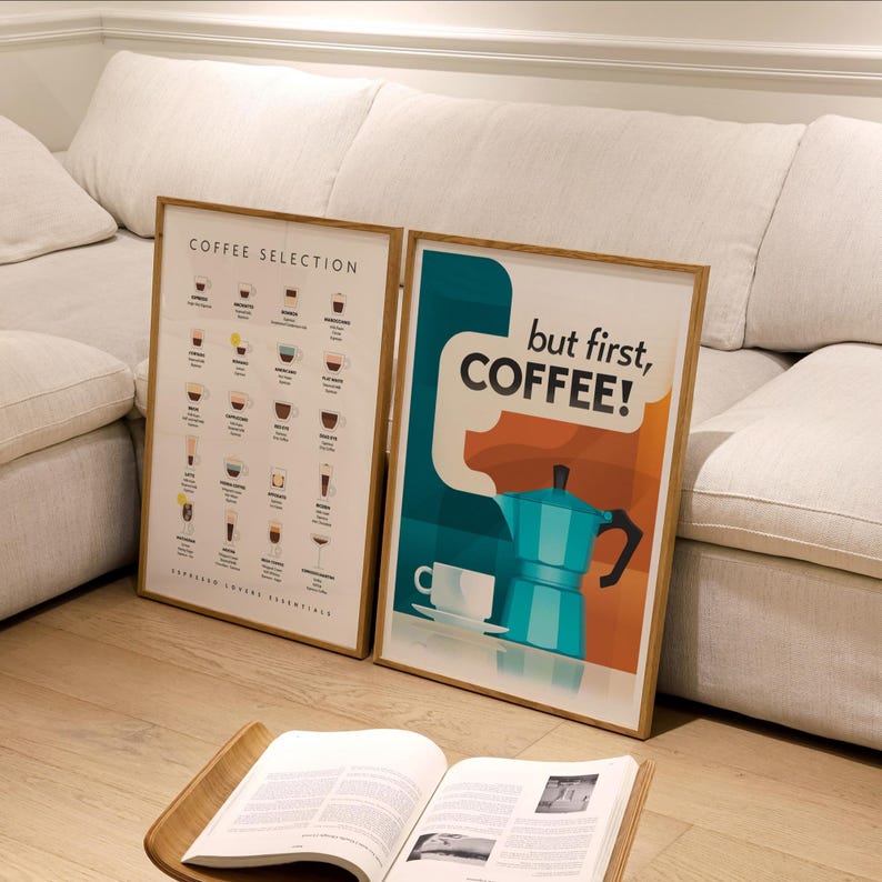 Retro Moka Pot, 'But First Coffee: Print, Frame, Canvas or Digital File image 16