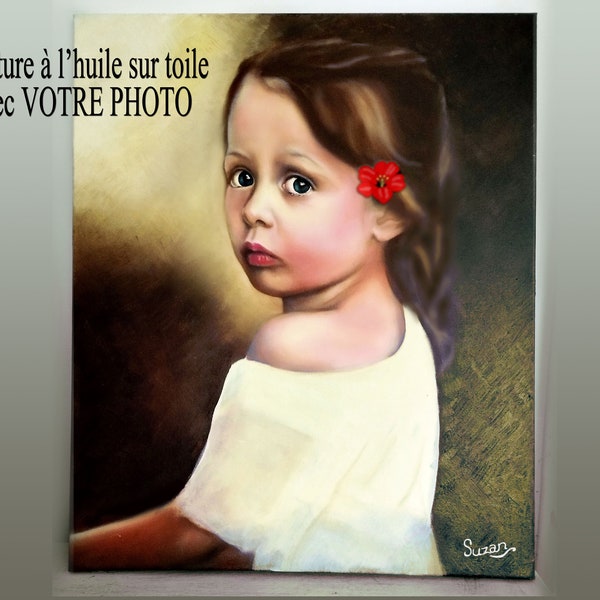 tableau à l'huile sur toile à partir de VOTRE PHOTO  peint à la main