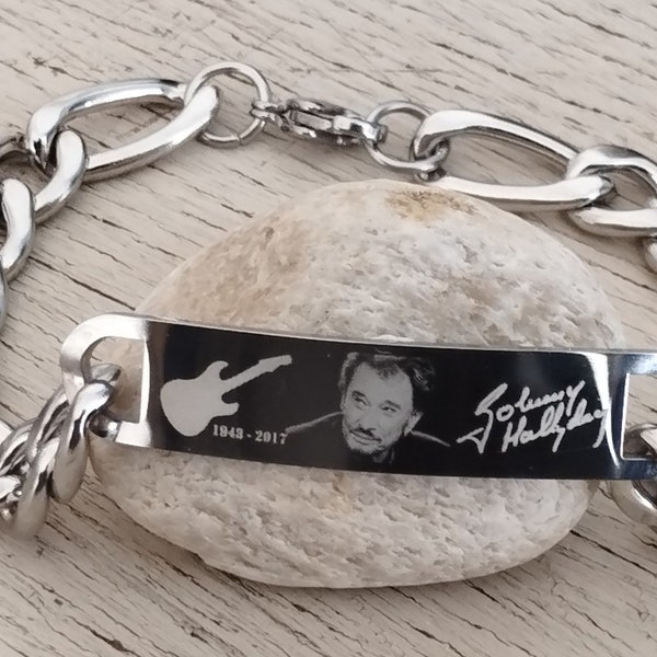 bracelet Johnny gourmette argentée  acier inoxydable