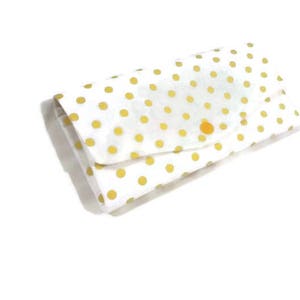 lunares blancos y amarillos Embrague Necesario Monedero clutch monedero organizador monedero vegano material sostenible tejido respetuoso con el medio ambiente