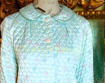 quilted satin bed jacket