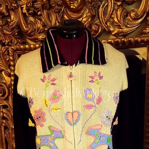 Vintage Storybook Knits Folk Lore Garden Theme Sweater 1X New - Etsy