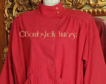 Vintage 80's Red Forenza Blouson Cotton Jacket