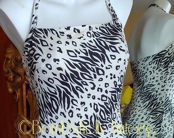 Vintage 60's Glamourous Black and White Animal Print Swimsuit by Some-Body by Mainstream