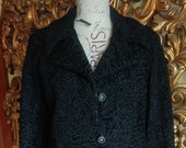 Vintage Early 60 39 s Black Persian Lamb Jacket with Rhinestone Buttons