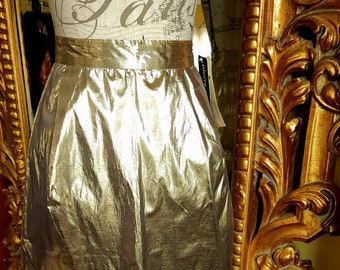 Vintage 70's Pierre Cardin Gold Lame Skirt Deadstock