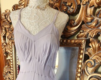 Vintage 40's Rhythm Lingerie Bur-mil Rayon Fashion Bias Cut Lavender Dress Slip